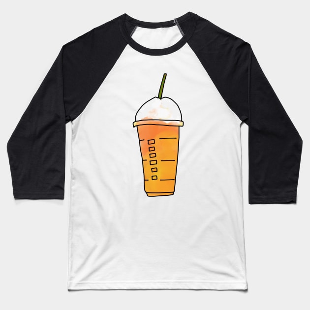 Iced Pumpkin Spice Latte Coffee Frappe Baseball T-Shirt by faiiryliite